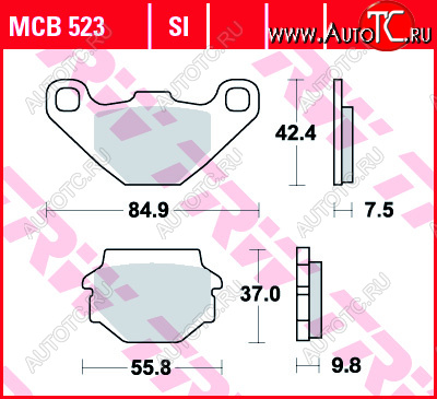 2 919 р. Тормозные колодки TRW MCB523SI  mcb523si  с доставкой в г. Кемерово