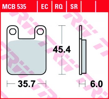 Тормозные колодки TRW MCB535  mcb535