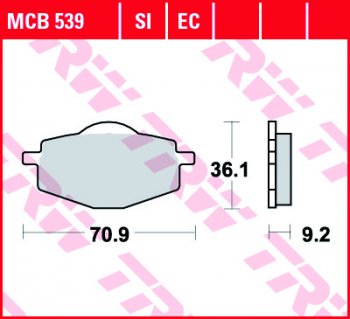 Тормозные колодки TRW MCB539  mcb539
