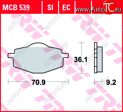 2 919 р. Тормозные колодки TRW MCB539  mcb539  с доставкой в г. Кемерово