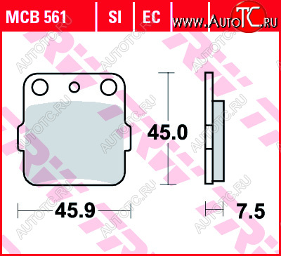 2 919 р. Тормозные колодки TRW MCB561  mcb561  с доставкой в г. Кемерово