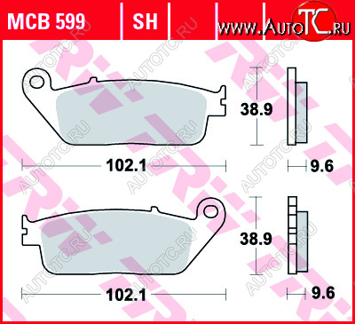 3 889 р. Тормозные колодки TRW MCB599SH  mcb599sh  с доставкой в г. Кемерово