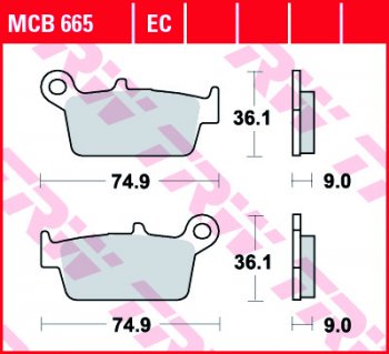 Тормозные колодки TRW MCB665  mcb665