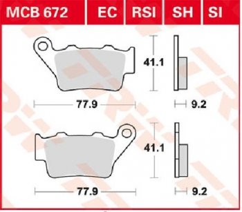 Тормозные колодки TRW MCB672SI  mcb672si