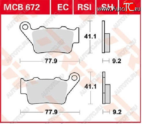 3 109 р. Тормозные колодки TRW MCB672SI  mcb672si  с доставкой в г. Кемерово