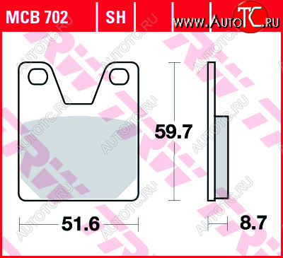 3 889 р. Тормозные колодки TRW MCB702SH  mcb702sh  с доставкой в г. Кемерово