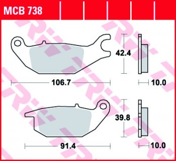 Тормозные колодки TRW MCB738  mcb738