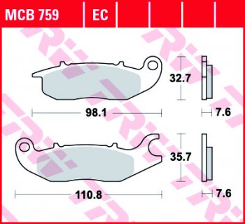 Тормозные колодки TRW MCB759  mcb759