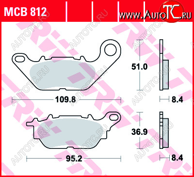 3 469 р. Тормозные колодки TRW MCB812  mcb812  с доставкой в г. Кемерово