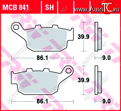 3 469 р. Тормозные колодки TRW MCB841  mcb841  с доставкой в г. Кемерово