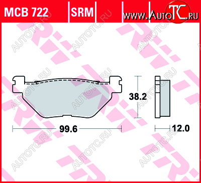 3 309 р. Тормозные колодки TRW MCB722  mcb722  с доставкой в г. Кемерово