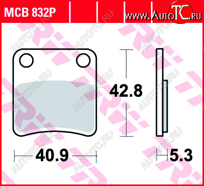 2 339 р. Тормозные колодки TRW MCB832P  mcb832p  с доставкой в г. Кемерово