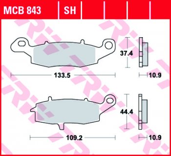Тормозные колодки TRW MCB843  mcb843