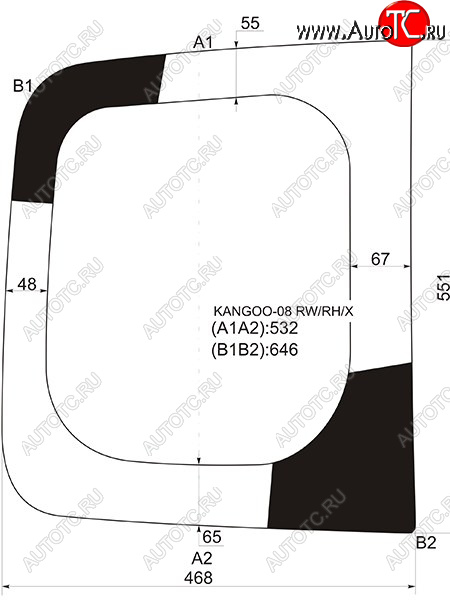 6 899 р. Стекло заднее (Цвет зеленый) Renault Kangoo 08-16 XYG KANGOO-08 RW/RH/X  с доставкой в г. Кемерово