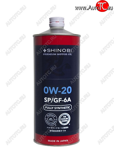 1 139 р. Масло моторное синтетическое SHINOBI SPGF-6A 0W-20 1L SHINOBI SH0003  с доставкой в г. Кемерово
