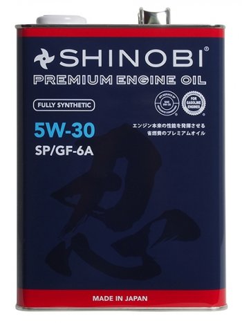 3 999 р. Масло моторное синтетическое SHINOBI SPGF-6A 5W-30 4L SHINOBI SH0008  с доставкой в г. Кемерово. Увеличить фотографию 1