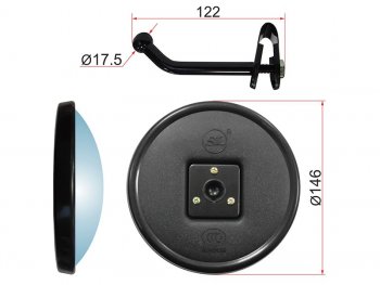 Зеркало нижнего вида круглое с креплением NISSAN ATLASS (146mm) SAT SL-1765, sl1765 SAT SL-1765