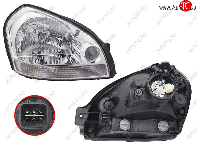 3 099 р. Фара правая SAT  Hyundai Tucson  JM (2004-2010)  с доставкой в г. Кемерово