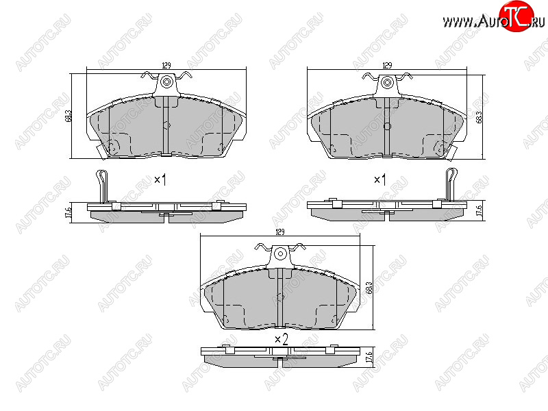 1 059 р. Колодки тормозные перед FL-FR SAT Honda Civic EJ,EK,EM седан дорестайлинг (1995-1998)  с доставкой в г. Кемерово