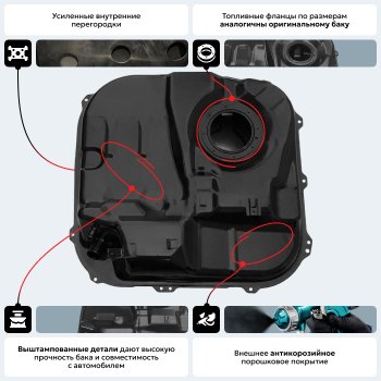 18 999 р. Топливный бак сталь (антикоррозия)  KIA Ceed  1 ED (2006-2012) дорестайлинг универсал, дорестайлинг, хэтчбэк 5 дв., рестайлинг универсал, рестайлинг, хэтчбэк 5 дв.  с доставкой в г. Кемерово. Увеличить фотографию 13