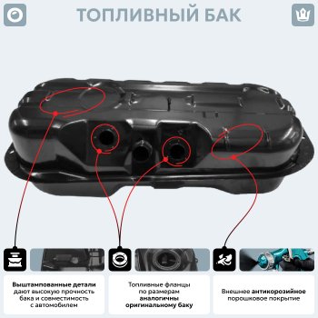 12 299 р. Топливный бак СТАЛЬ(антикоррозия) Mitsubishi L200 3 K6T-K7T дорестайлинг (1996-2005)  с доставкой в г. Кемерово. Увеличить фотографию 12