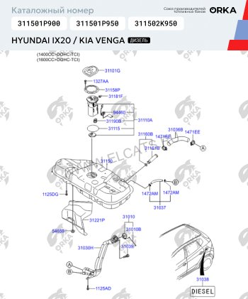 20 349 р. Топливный бак сталь (антикоррозия)  Hyundai i20 ( PB,  GB,  BC3) (2008-2023) хэтчбэк дорестайлинг, хэтчбэк рестайлинг, хэтчбэк 5 дв. дорестайлинг, хэтчбэк 5 дв. рестайлинг, хэтчбэк 5 дв. дорестайлинг  с доставкой в г. Кемерово. Увеличить фотографию 11