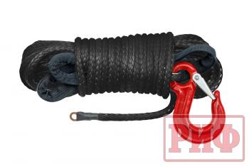 1 849 р. Трос для лебёдки синтетический РИФ 6 мм15 м черный (готовый)  rope6mm15mbl  с доставкой в г. Кемерово. Увеличить фотографию 1