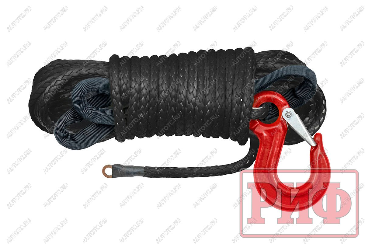 1 849 р. Трос для лебёдки синтетический РИФ 6 мм15 м черный (готовый)  rope6mm15mbl  с доставкой в г. Кемерово