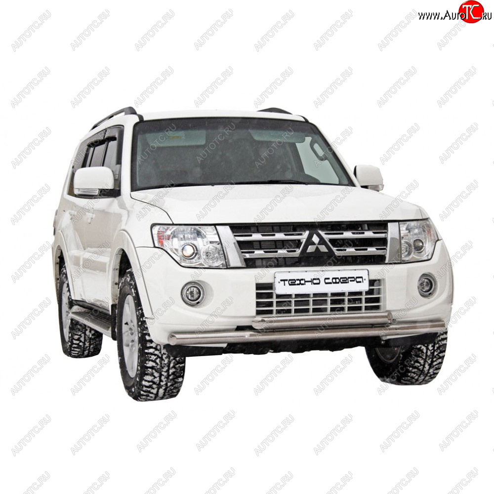 35 699 р. Защита ПЕРЕД. БАМПЕРА «Труба двойная» d63,5 MITSUBISHI Pajero IV НЕРЖ.  1618 н  с доставкой в г. Кемерово