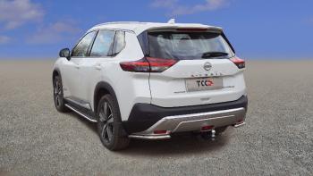 Защита заднего бампера (уголки) d 42,4 мм ТСС Тюнинг Nissan X-trail  4 T33 (2021-2025) дорестайлинг (нержавейка)