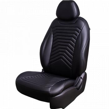 28 499 р. Комплект чехлов для сидений (РЗС 60/40 + подл., 3Г, экокожа) Lord Autofashion БАЙРОН ст ПРЕЗИДЕНТ  Chery Tiggo 7 Pro Max  T1E (2022-2025) дорестайлинг, рестайлинг (Черный, вставка черная, строчка черная)  с доставкой в г. Кемерово. Увеличить фотографию 5