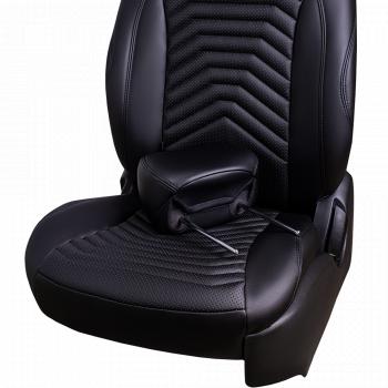 28 499 р. Комплект чехлов для сидений (РЗС 60/40 + подл., 3Г, экокожа) Lord Autofashion БАЙРОН ст ПРЕЗИДЕНТ  Chery Tiggo 7 Pro Max  T1E (2022-2025) дорестайлинг, рестайлинг (Черный, вставка черная, строчка черная)  с доставкой в г. Кемерово. Увеличить фотографию 7