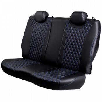 13 949 р.  Комплект чехлов для сидений (РЗС 40/60 2П+1Г Орегон) БАЙРОН Lord Autofashion  KIA Cerato  3 YD (2016-2019) рестайлинг седан (черный, вставка черная, строчка синяя)  с доставкой в г. Кемерово. Увеличить фотографию 4