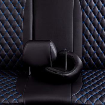 13 949 р.  Комплект чехлов для сидений (РЗС 40/60 2П+1Г Орегон) БАЙРОН Lord Autofashion  KIA Cerato  3 YD (2016-2019) рестайлинг седан (черный, вставка черная, строчка синяя)  с доставкой в г. Кемерово. Увеличить фотографию 7