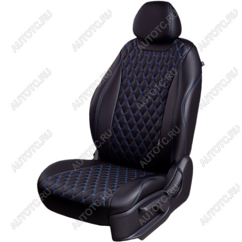 13 949 р.  Комплект чехлов для сидений (РЗС 40/60 2П+1Г Орегон) БАЙРОН Lord Autofashion  KIA Cerato  3 YD (2016-2019) рестайлинг седан (черный, вставка черная, строчка синяя)  с доставкой в г. Кемерово