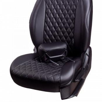 13 949 р. Комплект чехлов для сидений (ЦЗС 3Г Орегон) БАЙРОН ст БАЙРОН Lord Autofashion  Nissan Almera Classic  седан (2006-2013) B10 (черный, вставка черная, строчка черная)  с доставкой в г. Кемерово. Увеличить фотографию 3