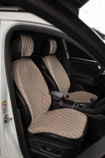 4 199 р. Накидка на сиденье (5 мест Каир) ТЕЙЛОР ст БАЙРОН Lord Autofashion   (бежевый, строчка бежевая)  с доставкой в г. Кемерово. Увеличить фотографию 2