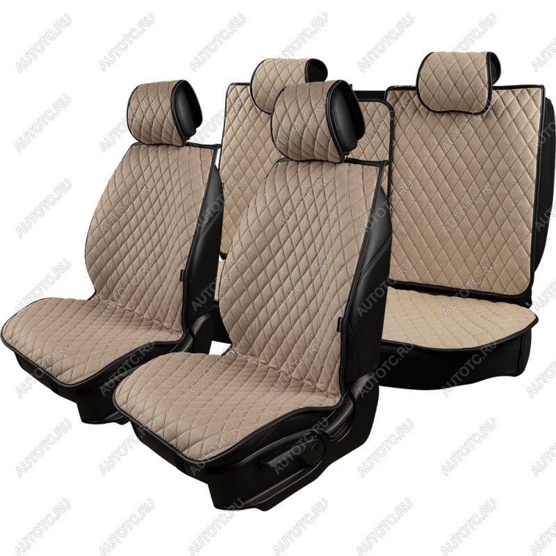 4 199 р. Накидка на сиденье (5 мест Каир) ТЕЙЛОР ст БАЙРОН Lord Autofashion   (бежевый, строчка бежевая)  с доставкой в г. Кемерово