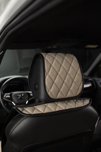 4 199 р. Накидка на сиденье (5 мест Каир) ТЕЙЛОР ст БАЙРОН Lord Autofashion   (бежевый, строчка бежевая)  с доставкой в г. Кемерово. Увеличить фотографию 11