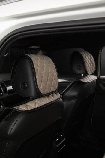 4 199 р. Накидка на сиденье (5 мест Каир) ТЕЙЛОР ст БАЙРОН Lord Autofashion   (бежевый, строчка бежевая)  с доставкой в г. Кемерово. Увеличить фотографию 6
