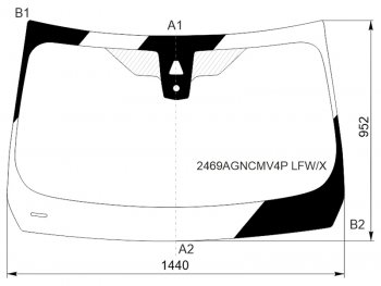 11 549 р. Стекло лобовое (Камера Датчик дождя) BMW 3-Series Gran Turismo 13-20 XYG 2469AGNCMV4P LFW/X  с доставкой в г. Кемерово. Увеличить фотографию 1