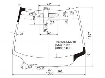 Стекло лобовое (Датчик дождя 35D HBK) Honda Civic 05-12  Civic USA 05-08 FUYAO 3998AGNMV1B