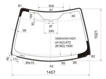 7 799 р. Стекло лобовое (Молдинг) Ford Focus 04-11  Focus RS 09-11  Focus ST 05-10 FUYAO 3566AGNVW2R  с доставкой в г. Кемерово. Увеличить фотографию 1