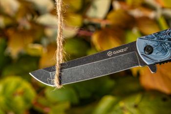 1 439 р. Нож GANZO, G626-GS Серый Самурай, длина клинка 96 мм  g626-gs  с доставкой в г. Кемерово. Увеличить фотографию 8