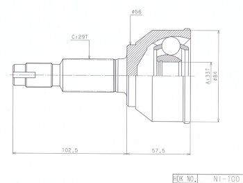 Шрус наружный NISSAN QASHQAI HR16DE J10 (Euro) MT06- HDK NI-100