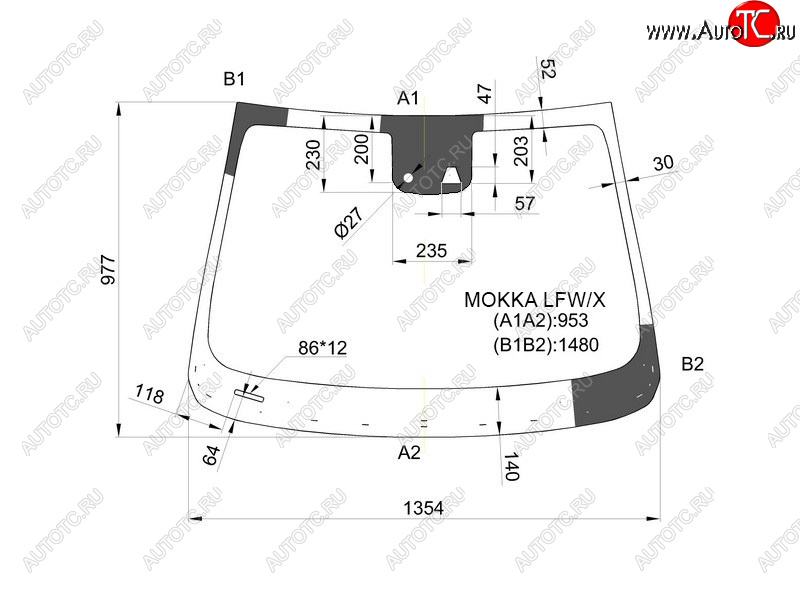 7 249 р. Стекло лобовое (Камера Датчик дождя Молдинг) Opel Mokka 12-19  Buick Encore 12-22  Chevrolet Tra XYG MOKKA LFW/X  с доставкой в г. Кемерово