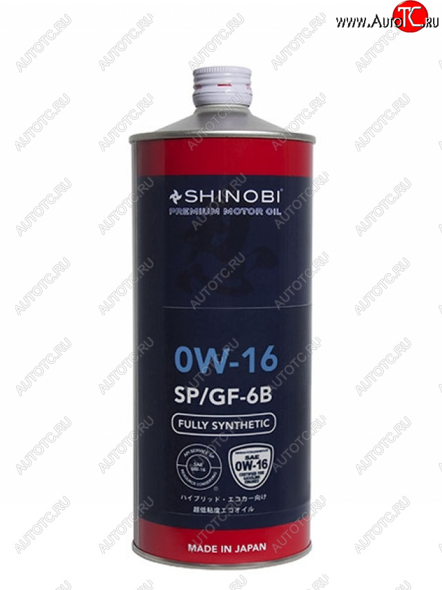 999 р. Масло моторное синтетическое SHINOBI SPGF-6B 0W-16 1L SHINOBI SH0033  с доставкой в г. Кемерово