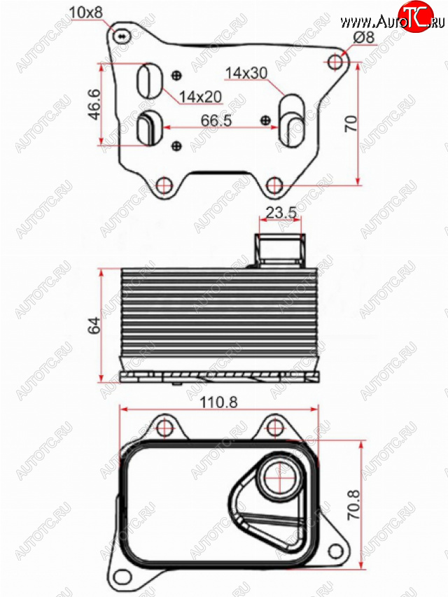 3 199 р. Радиатор масляный AUDI A1 10-A3 12-A4 07-A5 07-A6 11-A7 10-Q3 11-Q5 08-Q7 15-PORSCHE MACAN SAT ST-06L117021E  с доставкой в г. Кемерово