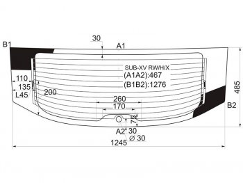 6 699 р. Стекло заднее (Цвет зеленый Обогрев) Subaru Impreza 11-16  XV 11-17  Impreza WRX 14-21  Impreza XYG SUB-XV RW/H/X  с доставкой в г. Кемерово. Увеличить фотографию 1