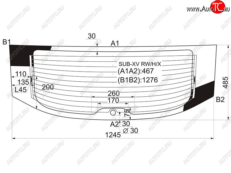 6 699 р. Стекло заднее (Цвет зеленый Обогрев) Subaru Impreza 11-16  XV 11-17  Impreza WRX 14-21  Impreza XYG SUB-XV RW/H/X  с доставкой в г. Кемерово